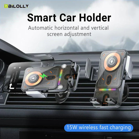 🚗50% OFF!📱 2-in-1 Car Phone Holder & Wireless Charger – 360° Rotation, Strong Grip & Fast Charging 🔋