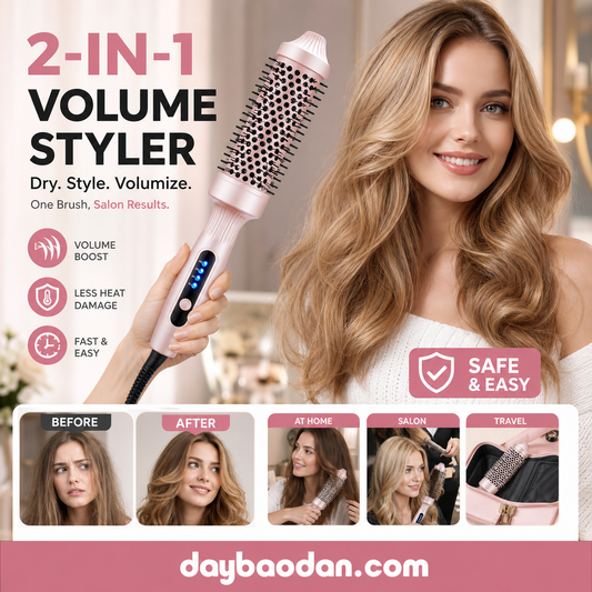 2-in-1 Hair Styling Brush for Volume.Meet 95% of your styling needs!