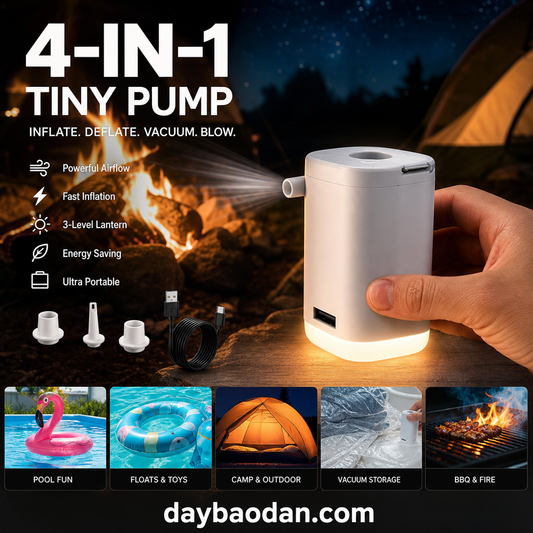 🎇50% discount！Extremely versatile features Mini Portable Air Pump with Light