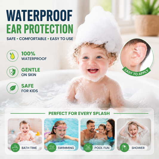 So convenient for baby batha！Waterproof Ear Protection Stickers for Babies