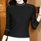 🎀50%OFF🎀Women's Fashion Sequins Solid Color Long-Sleeved Blouse