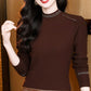 🎀50%OFF🎀Women's Fashion Sequins Solid Color Long-Sleeved Blouse