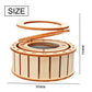 Solar Powered Rotating Double Ring Wooden Puzzle Toy