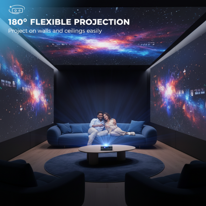 Portable Projector with 180° Rotation