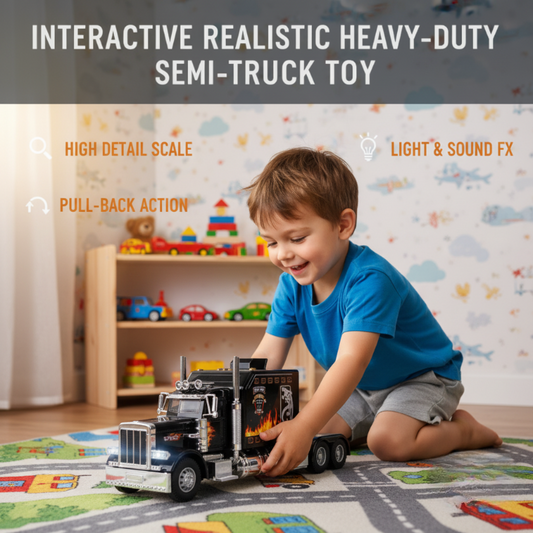 Interactive Realistic Heavy-Duty Semi-Truck Toy