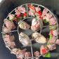 Grilled meat is tender and juicy ! Stainless Steel Round Oven Grill with Skewer