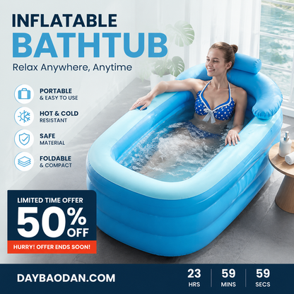 🎆50% discount.！Enjoy a relaxing soak anytime and anywhere. Portable folding inflatable bathtub.